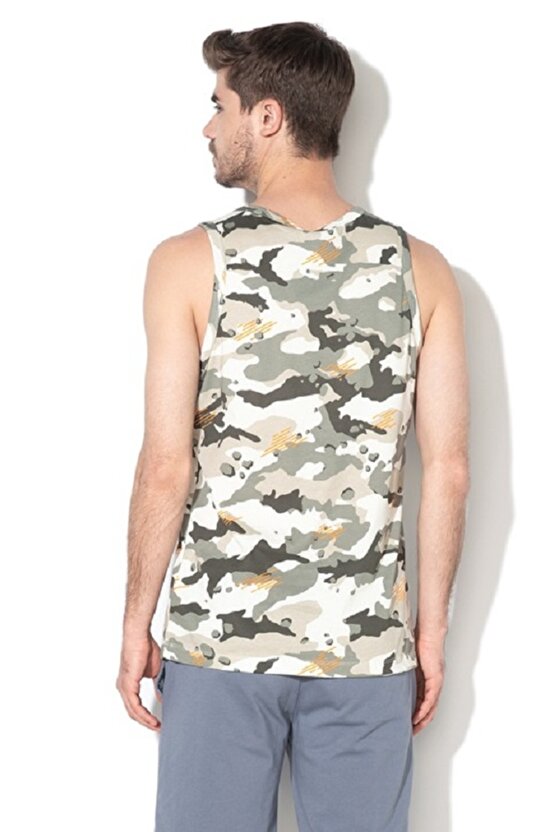 Sportswear DriFit Training Tank Top Light Camo Orange Erkek Sporcu Atlet