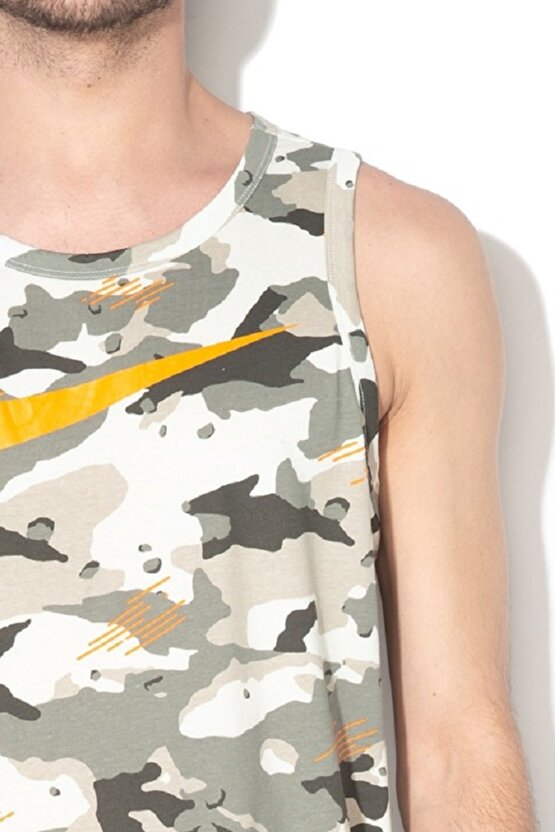 Sportswear DriFit Training Tank Top Light Camo Orange Erkek Sporcu Atlet