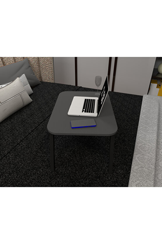Katlanır Çalışma Sehpası - Laptop Masası - Antrasit Gri