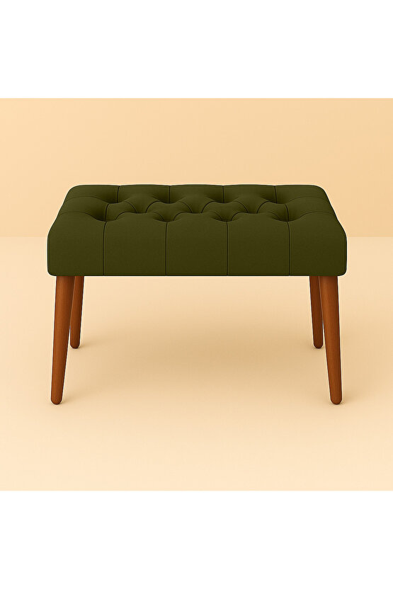 Karmen Bench Puf - Haki Yeşil