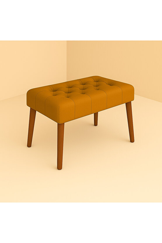Karmen Bench Puf - Hardal Sarısı
