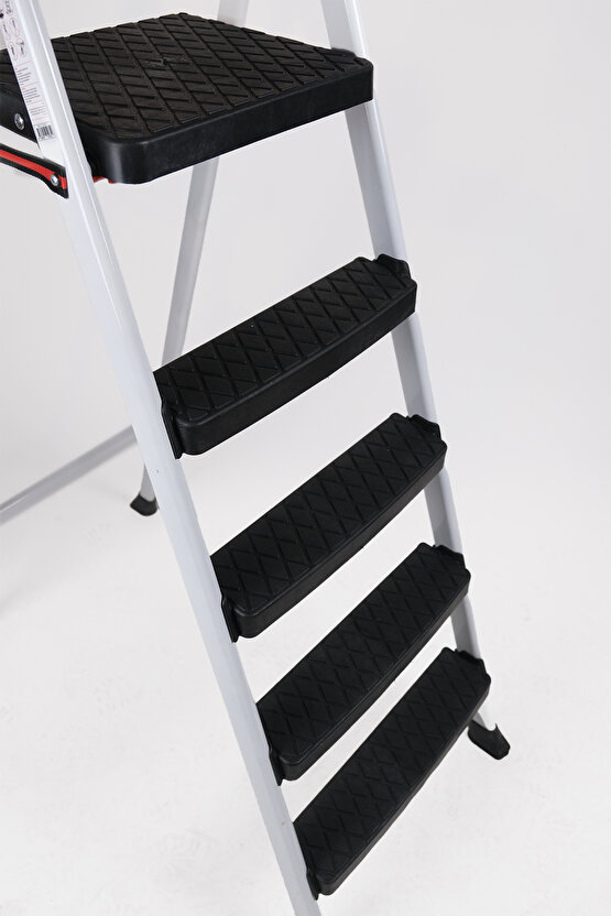 Merdiven 4+1 Geniş Basamaklı Merdiven Kolay Taşınır Merdiven Ergonomik Tasarım Extra