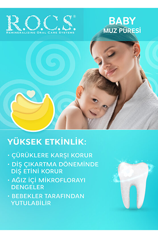 R.O.C.S. Baby 0-3 Yaş Muz Püresi Tadında Bebek Diş Macunu 45G