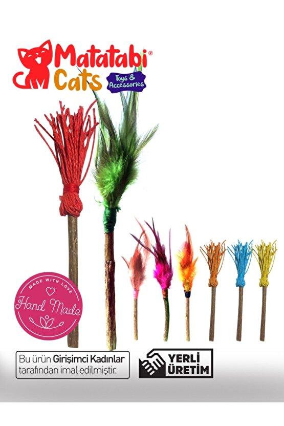 Sticky Paketi Doğal Çiğneme Çubuğu, Matatabili Sesli Peluş Kedi Oyuncağı 3lü Set