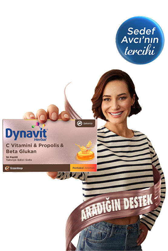 Herbal C Vitamini, Propolis & Beta Glukan 16 Pastil - Bağışıklık - C Vit, Propolis, Beta Glukan