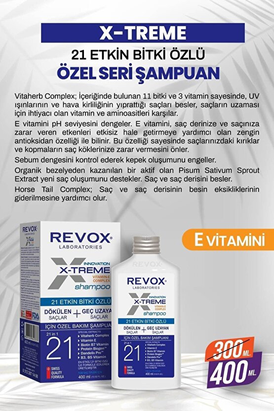 BD - X-treme Dökülen Ve Geç Uzayan Saçlar Için E Vitamini Katkılı Ekstra Bakım Şampuanı 400ml