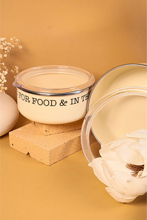 3lü Vintage Emaye Saklama Kabı Seti Mutfak Dekoratif Kase Takımı