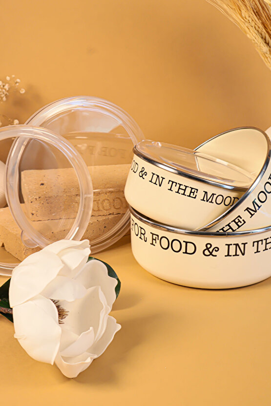 3lü Vintage Emaye Saklama Kabı Seti Mutfak Dekoratif Kase Takımı