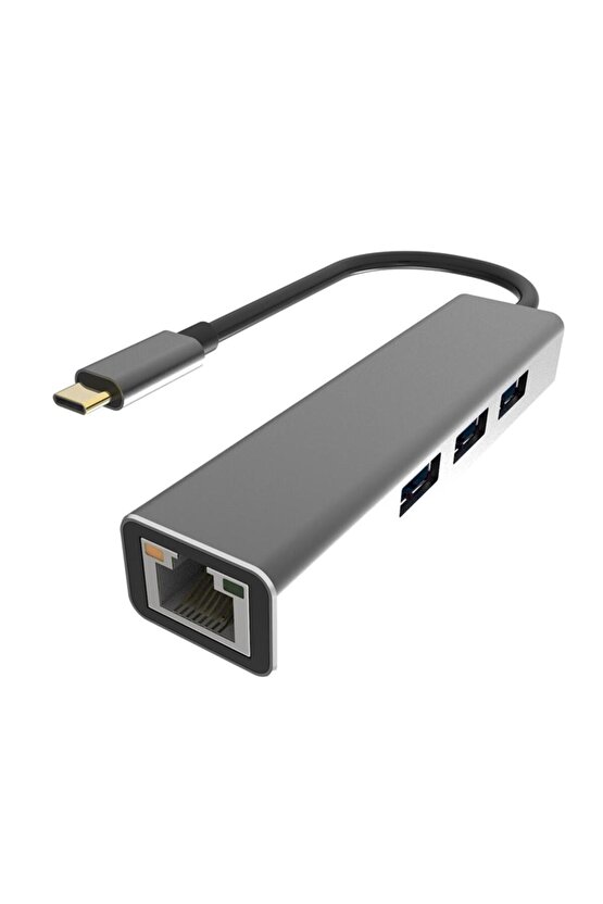 DH311A Type-C To USB3.0-3+RJ45 Çoklayıcı