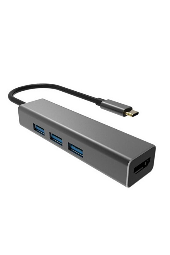 DH318 Type-C To Usb 3.0-3 Hdmi Çevirici