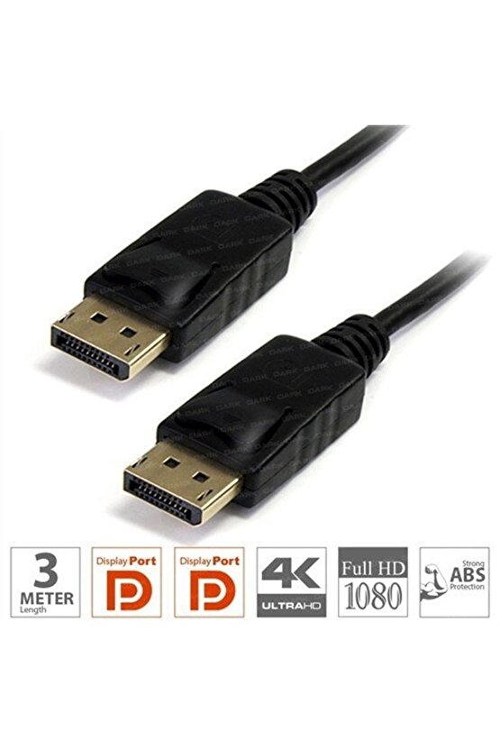 Dk Cb Dpl300 3 Metre Displayport Kablo v1,2 2160p Altın Uçlu
