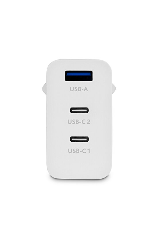 SmartCharger Trio GAN 65W PD Seyahat Hızlı Şarj Aleti 2 USB-C+USB-A