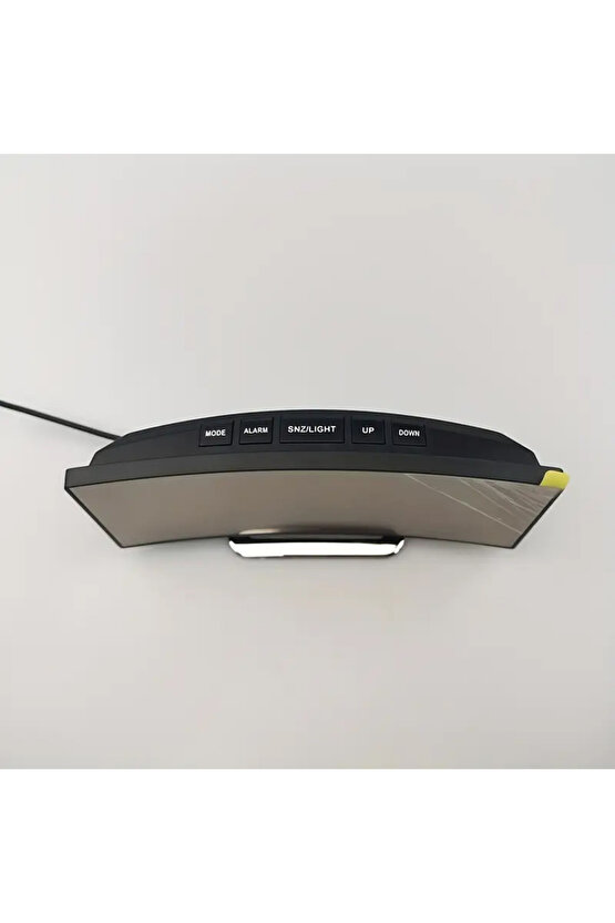 LED Yaratıcı Kavisli Yüzey Dijital Saat Ekranı Ayna Masa Saati Elektronik Masaüstü Uyku Fonksiyonlu