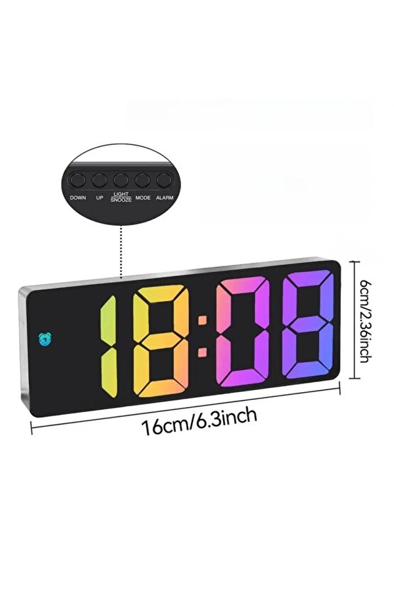 Büyük Ekran LED Dijital Saat Sıcaklık ve Tarih Göstergesi ile - Sessiz, Sesli Kontrolü ile, Yüksek Ç