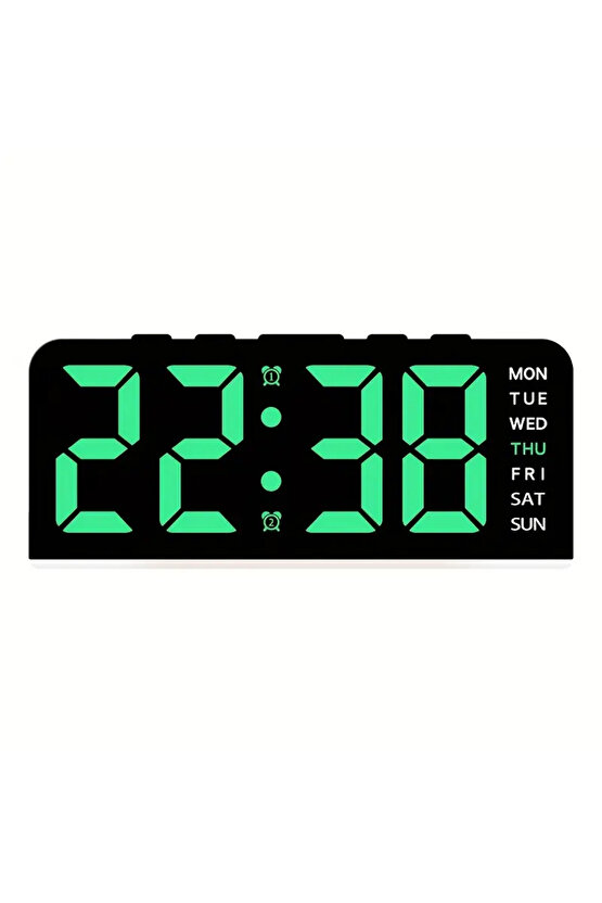 Hafif ve Şık Dijital Alarm Saati, 4 Seviyeli Parlaklık Ayarları, USB Güçlü, 1224 Saat LED Saat, Yat