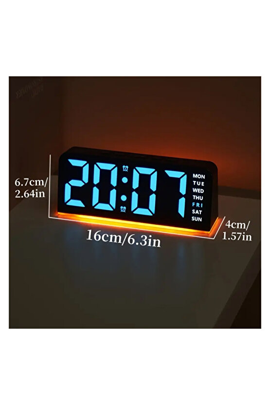 Hafif ve Şık Dijital Alarm Saati, 4 Seviyeli Parlaklık Ayarları, USB Güçlü, 1224 Saat LED Saat, Yat