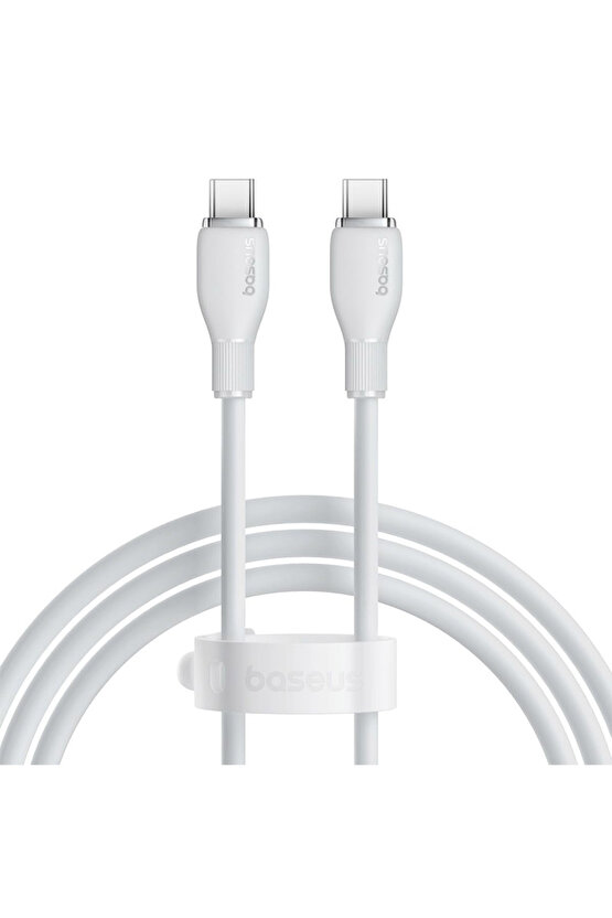 Pudding Hızlı Şarj Özellikli Type-C to Type-C 100W Kablo 1.2m. Beyaz