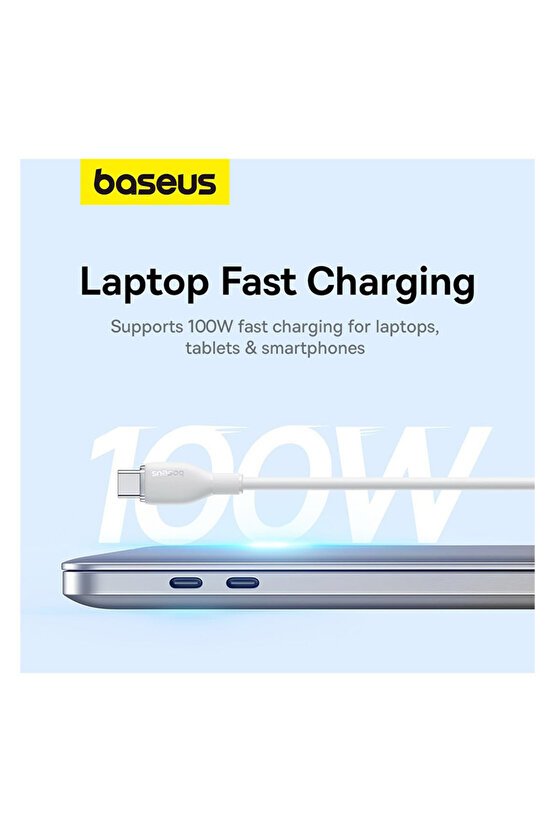 Pudding Hızlı Şarj Özellikli Type-C to Type-C 100W Kablo 1.2m. Beyaz