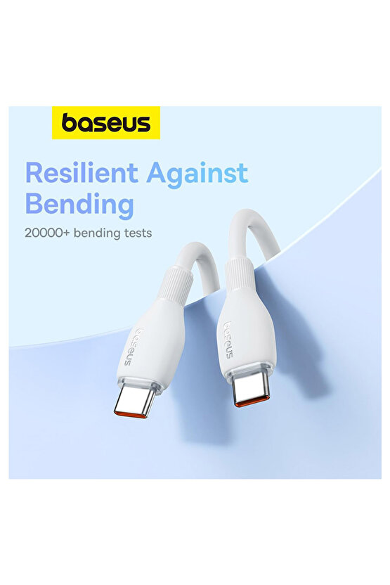 Pudding Hızlı Şarj Özellikli Type-C to Type-C 100W Kablo 1.2m. Beyaz