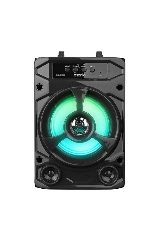 AS-A33S Siyah 3W - DC 5V Bluetooth-Usb-Aux -TF Cardlı Speaker Hoparlör,Siyah