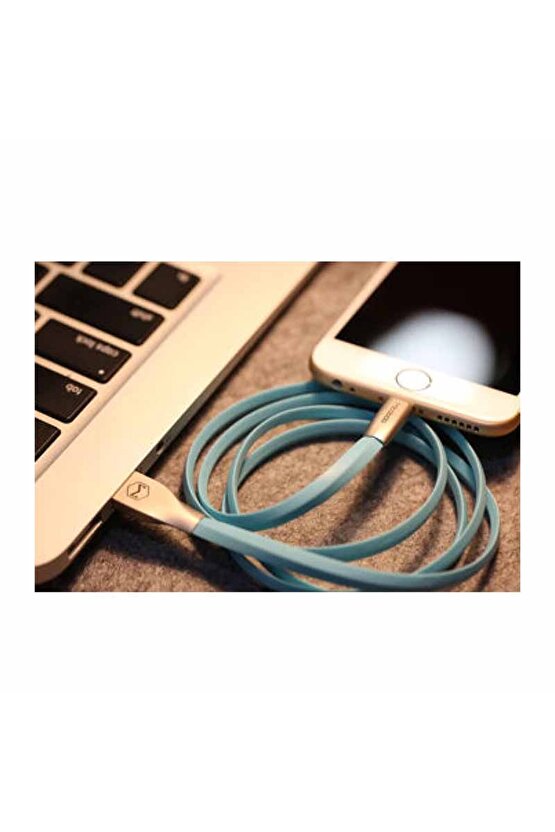 Ca1202 Çinko Alışım Yassı Dörtgen Lightning Data Şarj Kablosu