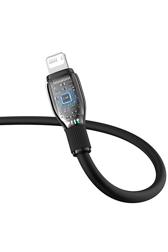 Pudding Hızlı Şarj Özellikli USB to Lightning 2.4 A. Kablo 1.2m Siyah