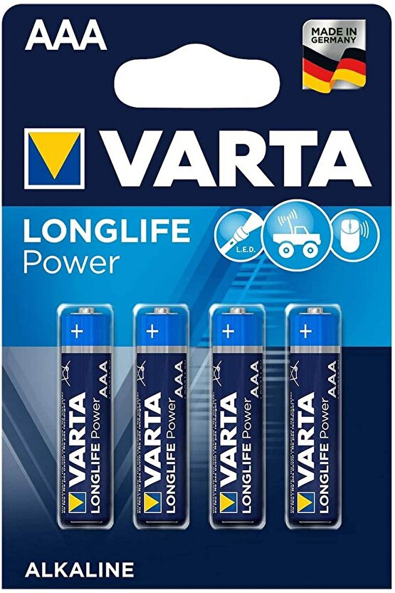AAA Longlife Power 4lü Alkaline İnce Pil - Mavi