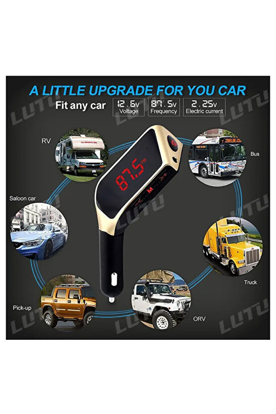 V1 CAR FM Verici Mikrofonlu ve USBli FM Verici Araba