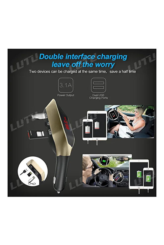 V1 CAR FM Verici Mikrofonlu ve USBli FM Verici Araba