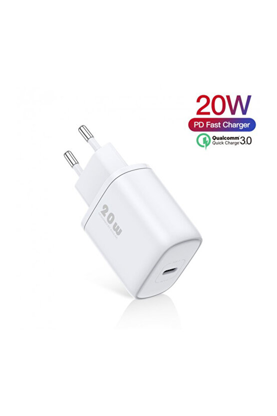 R208 20W PD Hızlı Şarj Seyahat Şarj Cihazı Güç Adaptörü, AB Tak (Beyaz)