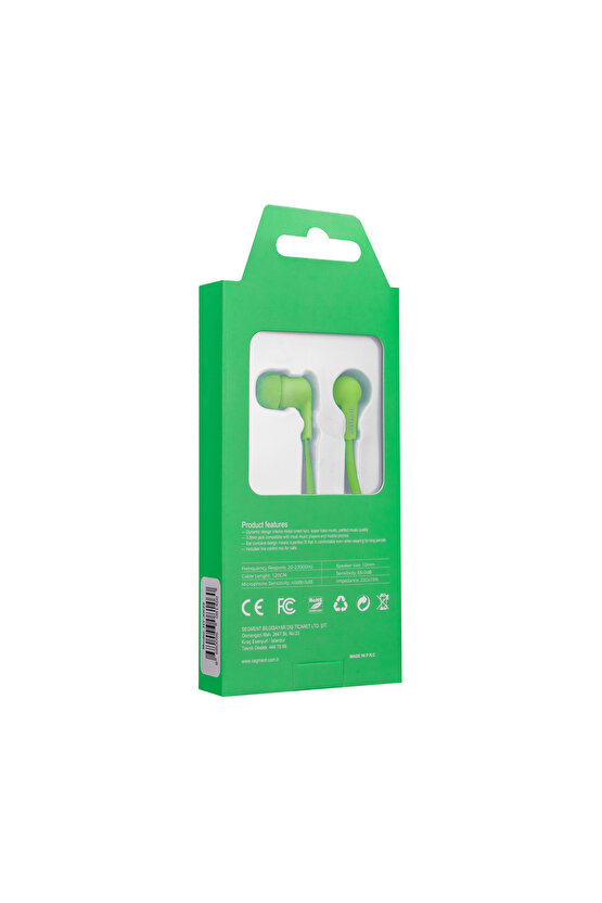 Hyxk22 Mobil Telefon Uyumlu Kulak Içi Mikrofonlu Kulaklık,Yeşil