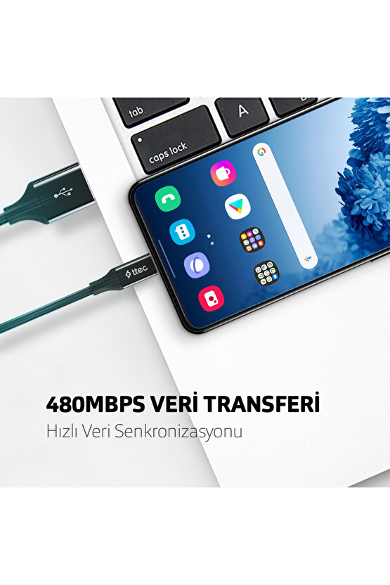 2dk18s Alumicable Typec Şarj Kablosu,siyah