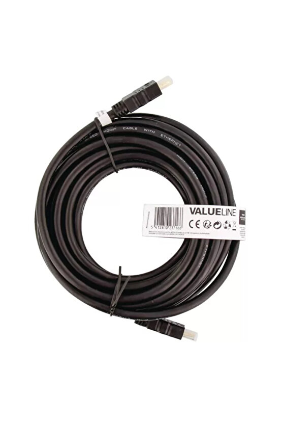 Valuelıne Ethernet Hdmi Connector Ile Yüksek Hızlı Hdmi Kablo Siyah,7.50 Metre