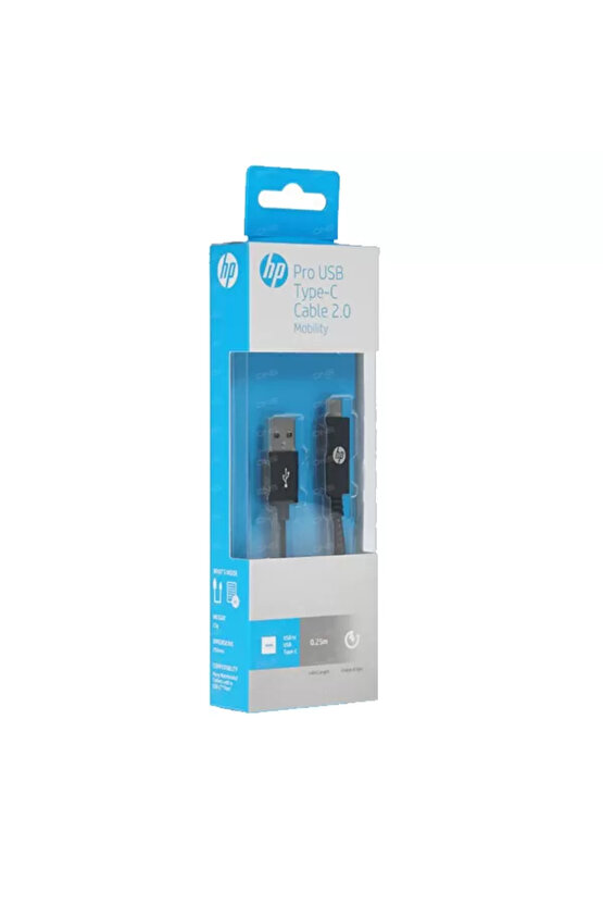 Pro Usbc Hızlı Şarj V2.0 Kablo 0,25M Siyah Hp042Gbblk0.25Tw