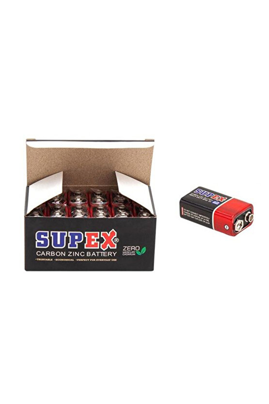 6F22 9V Çinko Karbon Pil 12 li Paket