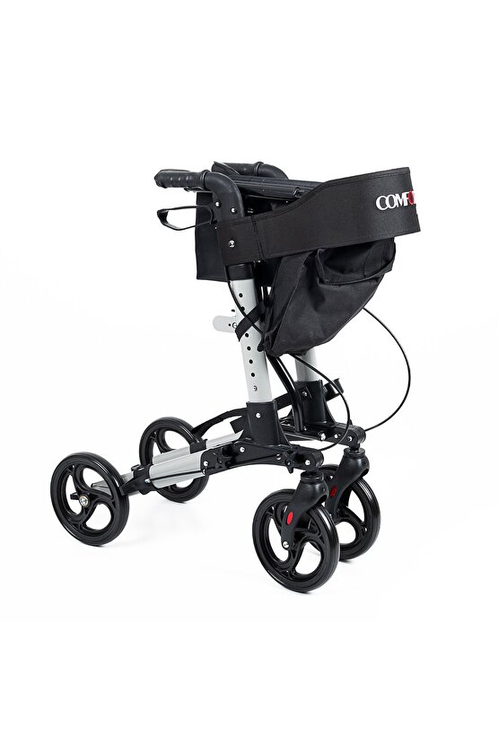 Ithal Lüks Tekerlekli Hasta Yaşlı Yürüteçi Oturaklı 4 Tekerli Rolatör Katlanır Oturaklı frenli