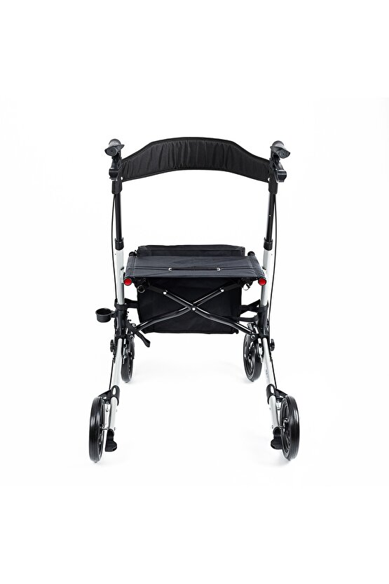 Ithal Lüks Tekerlekli Hasta Yaşlı Yürüteçi Oturaklı 4 Tekerli Rolatör Katlanır Oturaklı frenli
