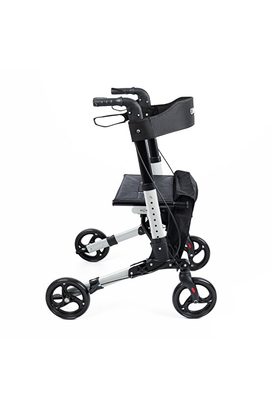 Ithal Lüks Tekerlekli Hasta Yaşlı Yürüteçi Oturaklı 4 Tekerli Rolatör Katlanır Oturaklı frenli