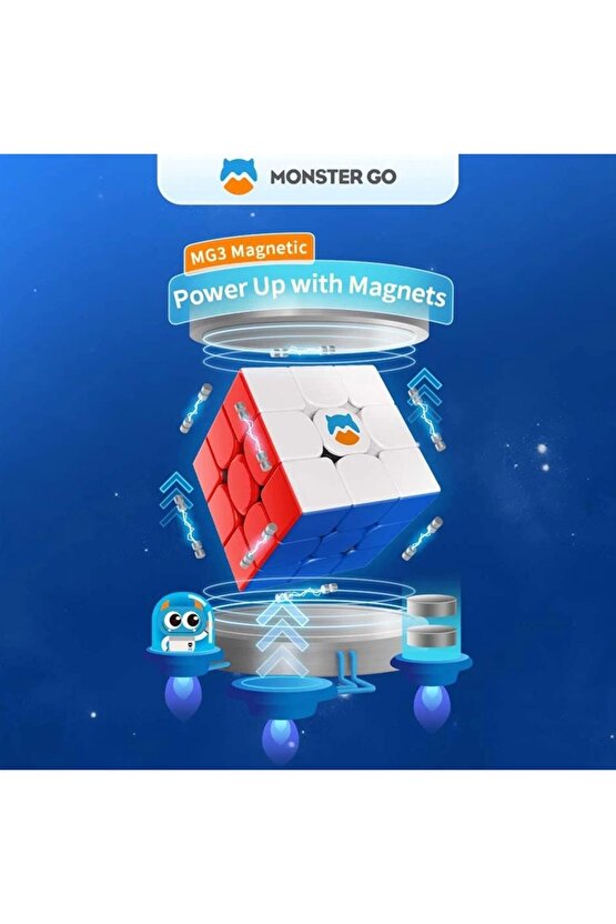 Profesyonel GAN Monster Go Standard 3x3 Manyetik Küp - Zeka Küpü - Akıl Küpü - Monster Küp