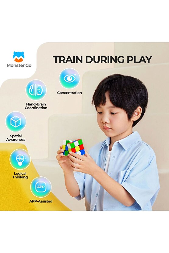 Profesyonel GAN Monster Go Standard 3x3 Manyetik Küp - Zeka Küpü - Akıl Küpü - Monster Küp