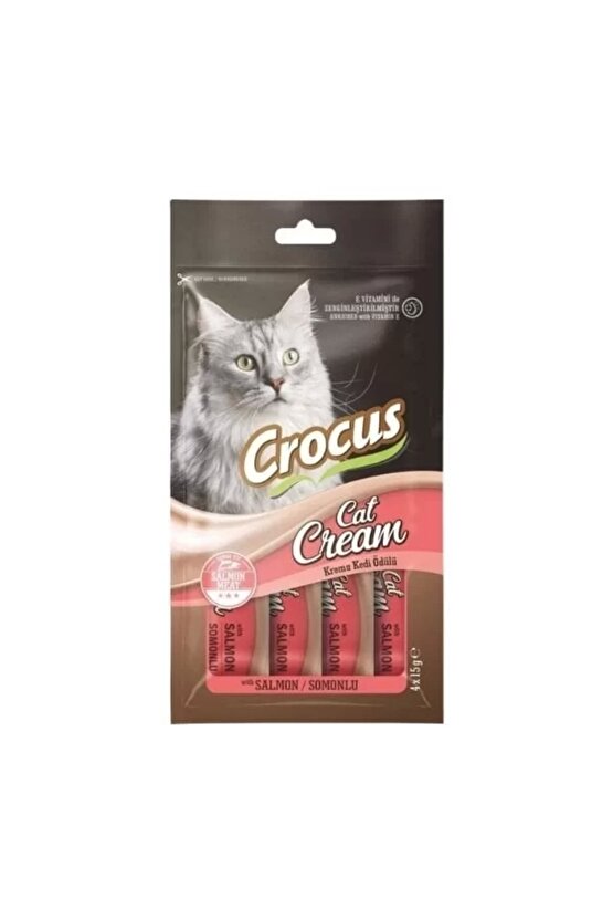 Crocus Somonlu Sıvı Kedi Ödül Maması 15 Gr 4 Adet