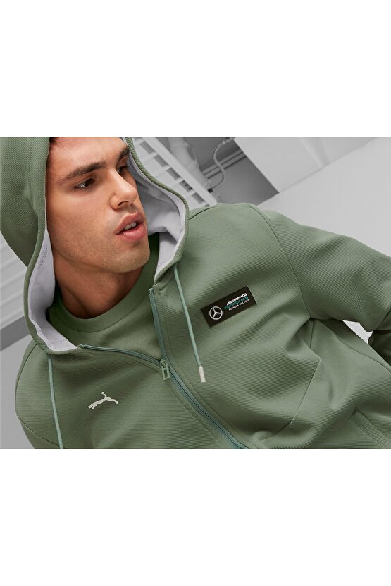 Mercedes Hooded Sweat Jacket Erkek Günlük Ceket 62114707 Yeşil