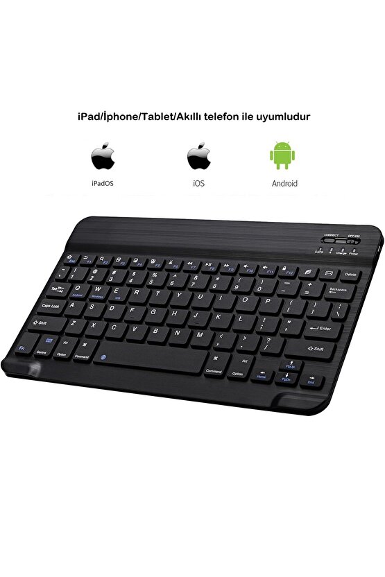 Apple iPad A16 11 Tablet Için Uyumlu Slim Şarjlı Bluetooth Klavye Ve Mouse Seti
