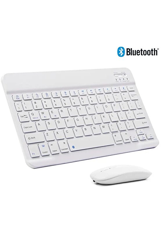 Lenov o Tab TB311XU 10.1 Tablet için Uyumlu Slim Şarjlı Türkçe Bluetooth Klavye  Mouse Seti