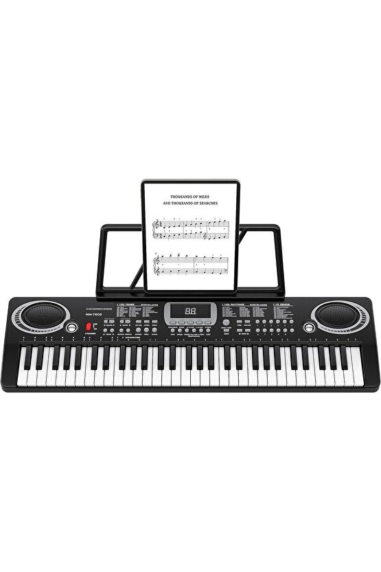 Piyano 61 Tuşlu 5 Oktav Org 100 Ses+100 Ritim Eğitim İçin Mikrofon+ Nota Standı+Taşıma Çatası HEDİYE