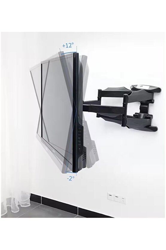 Samsung 55CU7200 55138 Ekran LED TV İçin Full Motion Güçlendirilmiş En Sağlam Hareketli Askı Aparat