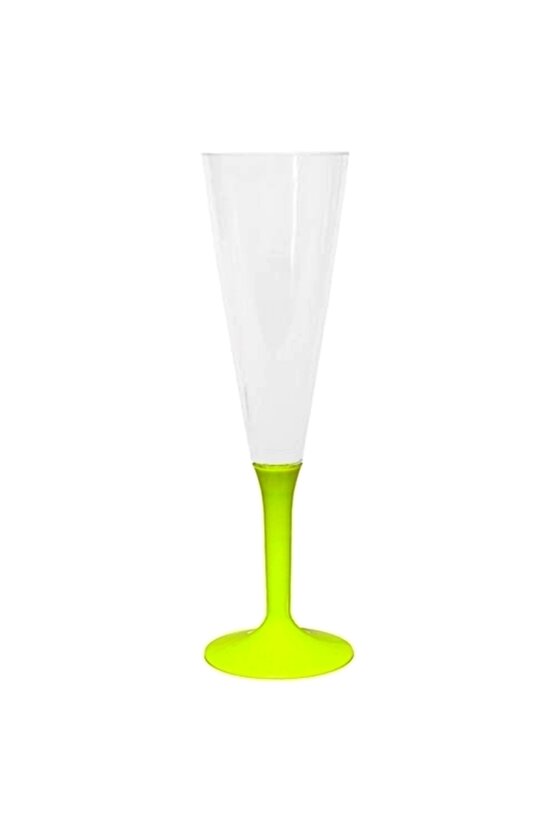 Plastik Şampanya Kadehi (10 Adet) Yeşil Renk