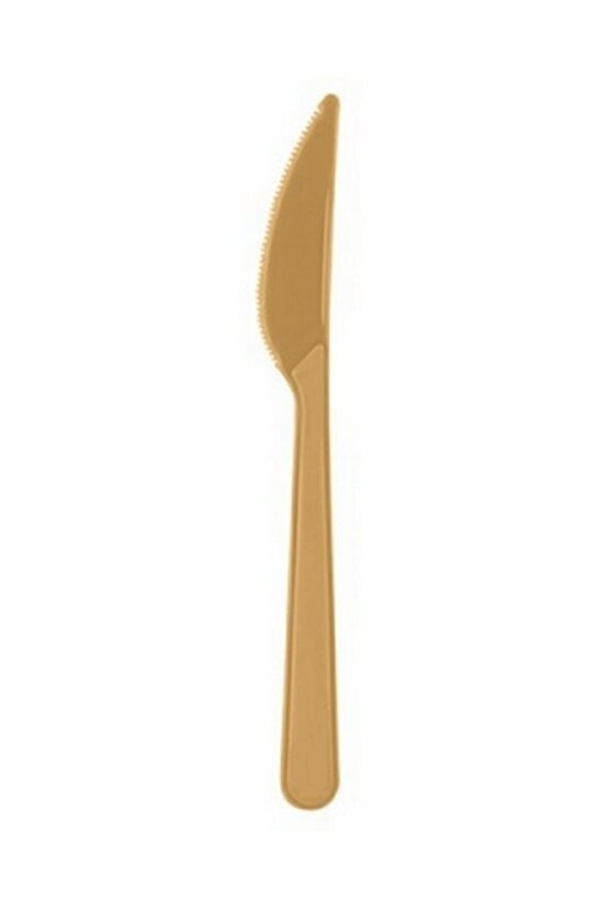 Plastik Bıçak Kullan At 25 Adet (1 Paket) Renk Gold