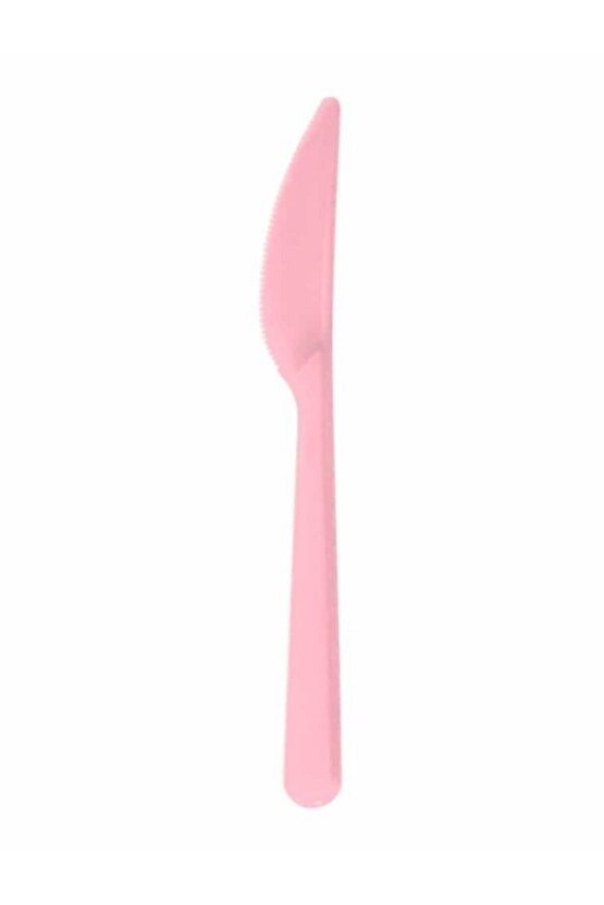 25 Adet (1 Paket) Renk Pembe Kullan At Plastik Bıçak