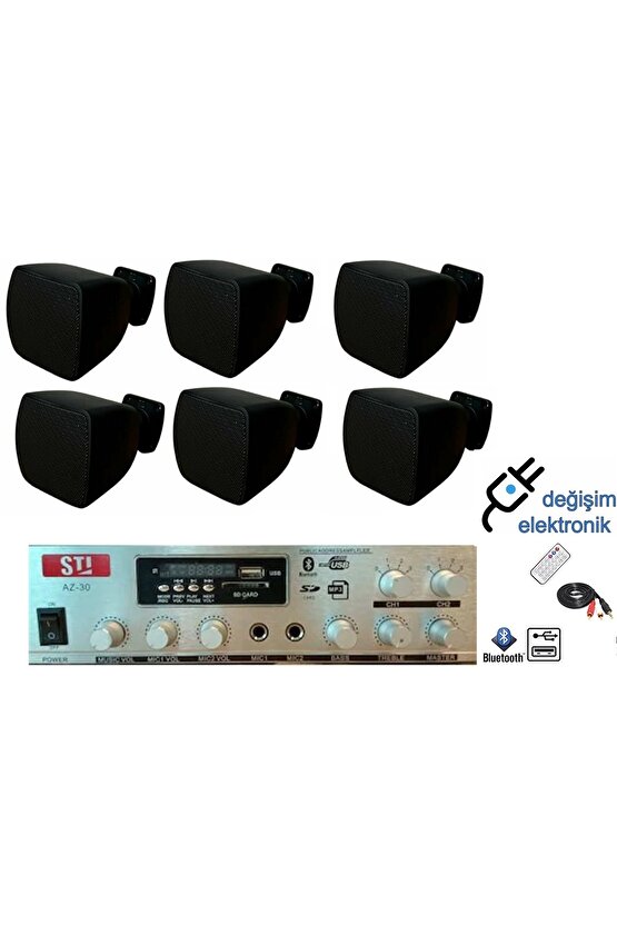 Mağaza Ses Sistemi Bluetooth Usb Aux Altı Hoparlör